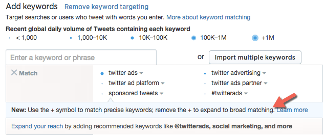 Twitter广告的关键字定位策略