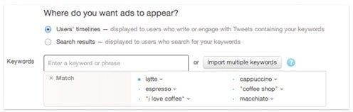 Twitter广告的关键字定位策略